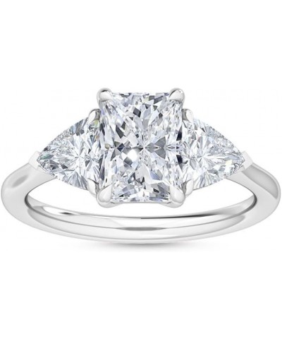 1-5 Carat (ctw) White Gold Radiant,Trilliant Cut LAB GROWN Diamond Three Stone Engagement Ring (Color D-E Clarity VS1-VS2) 8....