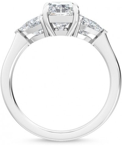 1-5 Carat (ctw) White Gold Radiant,Trilliant Cut LAB GROWN Diamond Three Stone Engagement Ring (Color D-E Clarity VS1-VS2) 8....