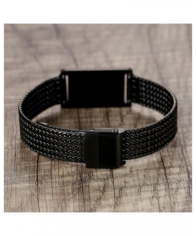 Medical Alert Bracelets for Men & Women Adjustable Stainless Steel Mesh Medical ID Bracelets Black blood thinner $11.43 Brace...