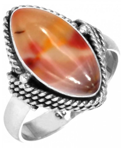 925 Sterling Silver Handmade Ring for Women 8x16 Marquoise Gemstone Fashion Jewelry for Gift (99093_R) Mookaite $16.20 Rings