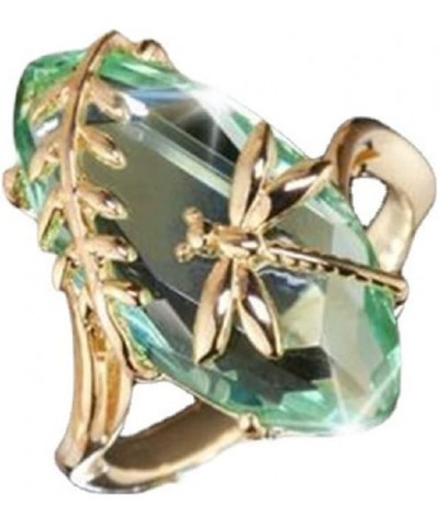 Vintage Women 18K Yellow Godl Filled Dragonfly Emerald Silver Ring Size 6-10 (Size 8) Size 10 $10.25 Rings