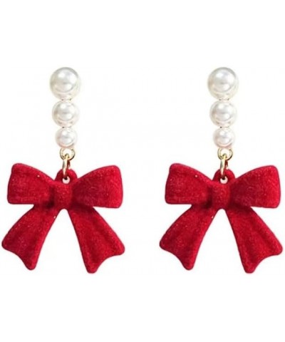 Bow Red earrings for Women Exquisite Mini Bow Earrings Studs Holiday Earrings Sweet Jewelry Gifts for Women Girls Style_4 Red...