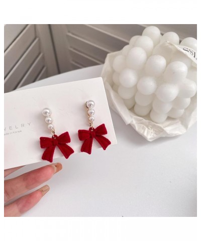 Bow Red earrings for Women Exquisite Mini Bow Earrings Studs Holiday Earrings Sweet Jewelry Gifts for Women Girls Style_4 Red...