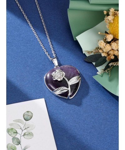 Amethyst Tree of Life Bracelet and Amethyst Crystal Heart Pendant Necklace $14.99 Necklaces