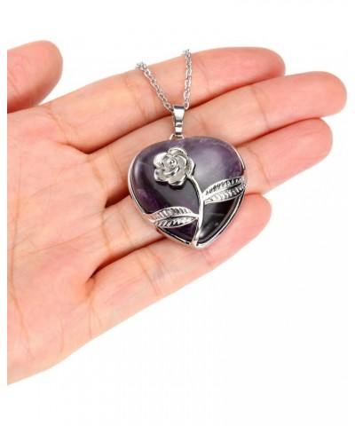 Amethyst Tree of Life Bracelet and Amethyst Crystal Heart Pendant Necklace $14.99 Necklaces