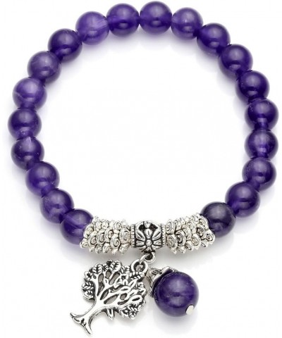 Amethyst Tree of Life Bracelet and Amethyst Crystal Heart Pendant Necklace $14.99 Necklaces