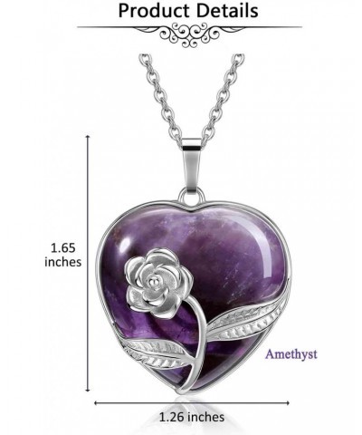 Amethyst Tree of Life Bracelet and Amethyst Crystal Heart Pendant Necklace $14.99 Necklaces