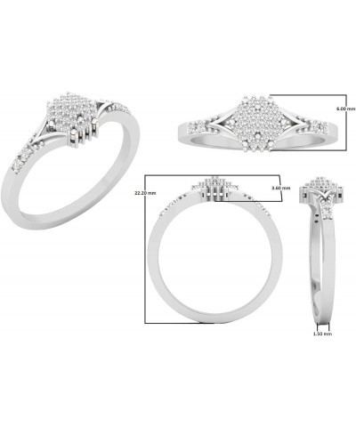 0.15 Carat (ctw) 18K Gold Round Diamond Ladies Cluster Flower Right Hand Ring White Gold $139.75 Rings