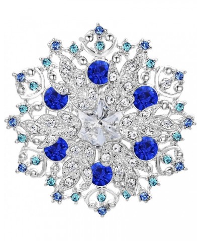 Austrian Crystal Elegant Winter Snowflake Corsage Brooch Pin Sapphire-color Blue $9.66 Brooches & Pins