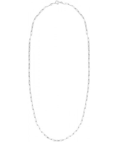 Sterling Silver 2.5mm Paperclip Chain with Lobster Clasp. Link 7.2mm, Rhodium Chain, Unisex (10" - 24 inch) 24.0 Inches $23.6...