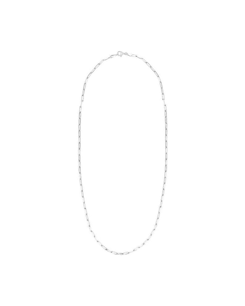 Sterling Silver 2.5mm Paperclip Chain with Lobster Clasp. Link 7.2mm, Rhodium Chain, Unisex (10" - 24 inch) 24.0 Inches $23.6...