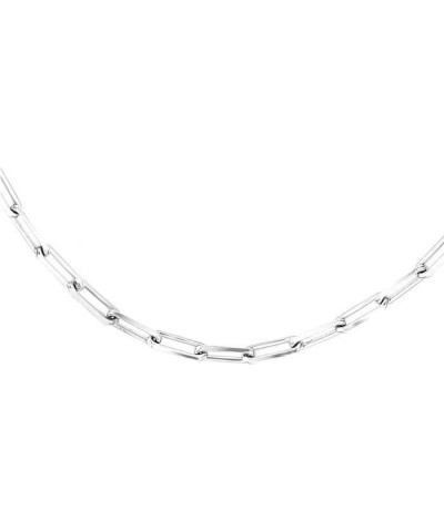 Sterling Silver 2.5mm Paperclip Chain with Lobster Clasp. Link 7.2mm, Rhodium Chain, Unisex (10" - 24 inch) 24.0 Inches $23.6...