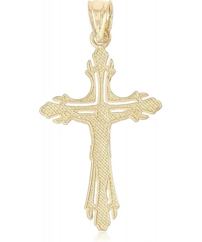 14K Gold Religious Jesus Christ Crucifix Cross Pendant For Necklace or Chain in Two Tone | Small Size Charm $43.43 Necklaces