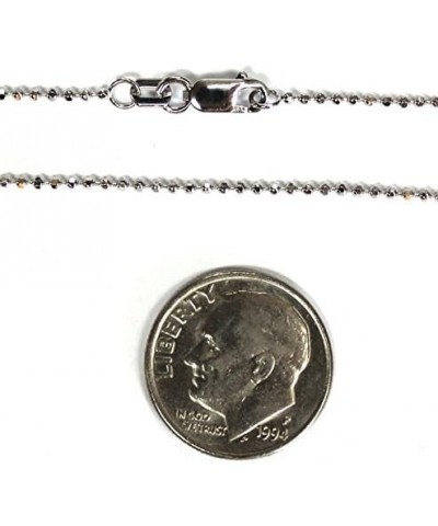 14kt 14K White Gold 16" 18" 20" 24" 1.2mm Diamond Cut Ball Bead Necklace Chain 16.0 Inches $67.50 Necklaces