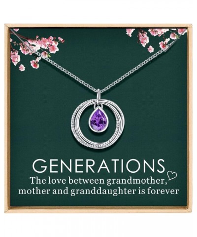 Gifts for Grandma from Grandchildren - Birthstone Necklace for Grandma - - 925 Sterling Silver with Birthstone Zirconia, Mom ...