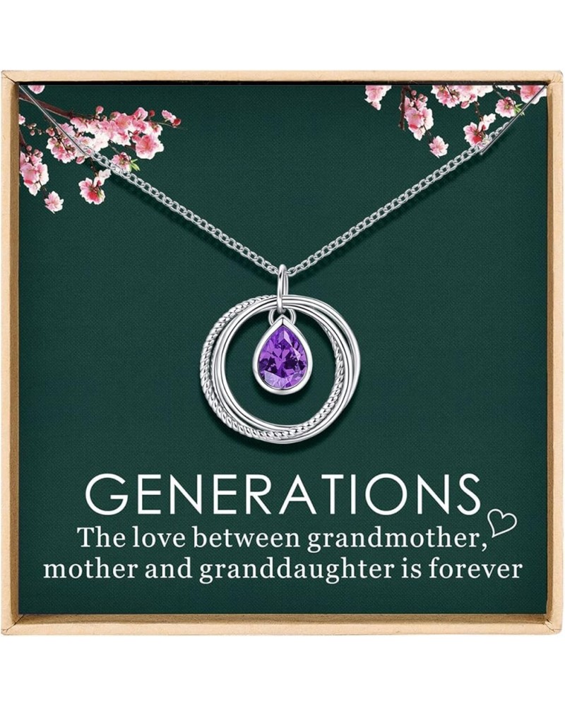 Gifts for Grandma from Grandchildren - Birthstone Necklace for Grandma - - 925 Sterling Silver with Birthstone Zirconia, Mom ...