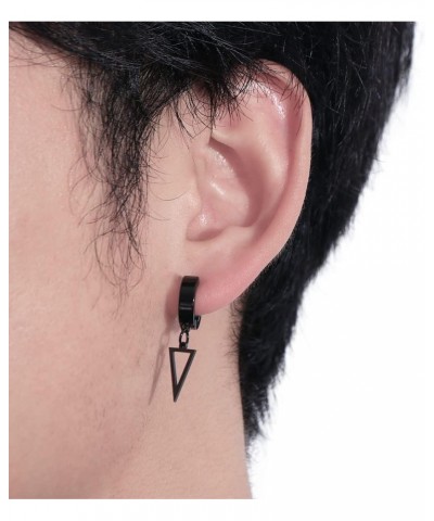 Non-Piercing Earrings Ear Clip, Ear Cuff Men Woman Punk Clip Earring, Stainless Steel Triangle Cross Hoop Earrings Drop Punk ...