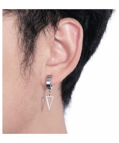 Non-Piercing Earrings Ear Clip, Ear Cuff Men Woman Punk Clip Earring, Stainless Steel Triangle Cross Hoop Earrings Drop Punk ...