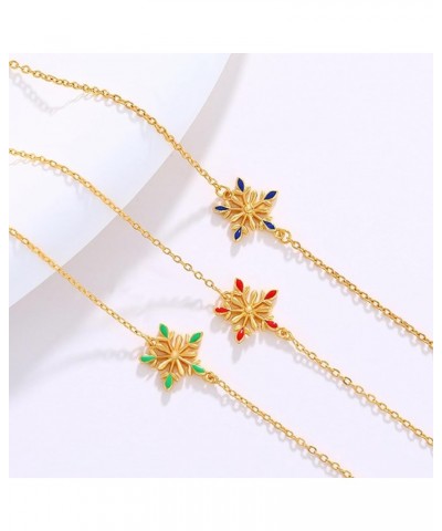 18K Gold Plated Snowflake Earrings Bracelet Jewelry Set for Women Girls,Adjustable Colorful Enamel Xmas Snowflake Bracelet & ...