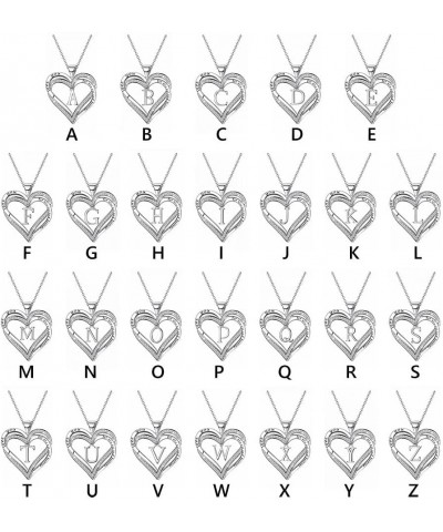 Letters Necklace Jewelry Heart Pendant Necklace Silver Plated Dainty Initial Alphabet Letter Charm Necklace X $3.93 Necklaces