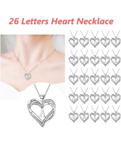 Letters Necklace Jewelry Heart Pendant Necklace Silver Plated Dainty Initial Alphabet Letter Charm Necklace X $3.93 Necklaces