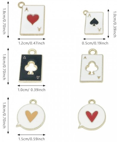 8 Pairs Unique Funny Gold Plated Hypoallergenic Poker Hearts and Spades A Ace Playing Cards Dangle Drop Stud Earrings For Wom...