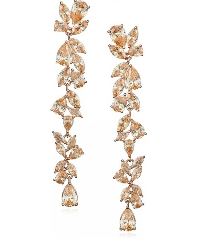 Cubic Zirconia Bridal Earrings for Women Brides, Crystal Chandelier Wedding Drop Earrings for Prom or Pageant 06.Champagne $1...