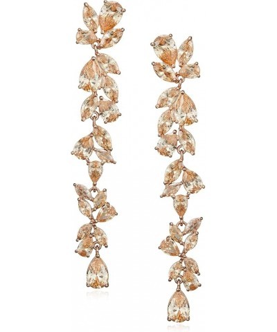 Cubic Zirconia Bridal Earrings for Women Brides, Crystal Chandelier Wedding Drop Earrings for Prom or Pageant 06.Champagne $1...