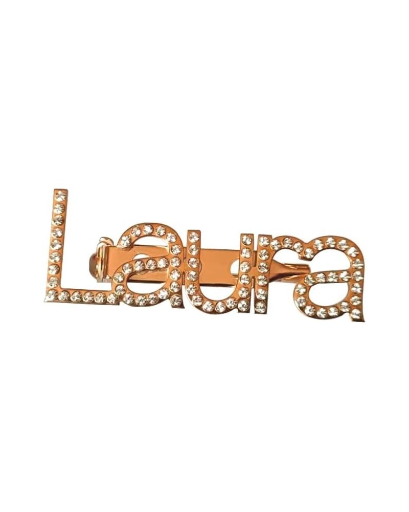 Full Rhinestone Classic Custom Name Stainless Steel Brooch for Women Jewelry rose gold $14.03 Brooches & Pins