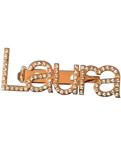 Full Rhinestone Classic Custom Name Stainless Steel Brooch for Women Jewelry rose gold $14.03 Brooches & Pins