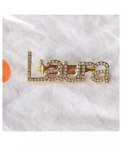 Full Rhinestone Classic Custom Name Stainless Steel Brooch for Women Jewelry rose gold $14.03 Brooches & Pins