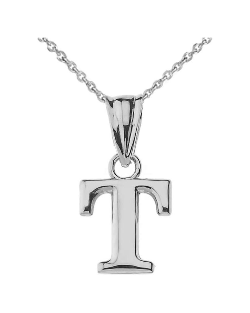 14K White Gold Fine Dangling Initial A-Z Charm Pendant with Rolo Chain - Your Choice of Chain Lengths 22.0 Inches T $94.59 Ne...