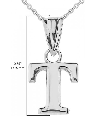 14K White Gold Fine Dangling Initial A-Z Charm Pendant with Rolo Chain - Your Choice of Chain Lengths 22.0 Inches T $94.59 Ne...