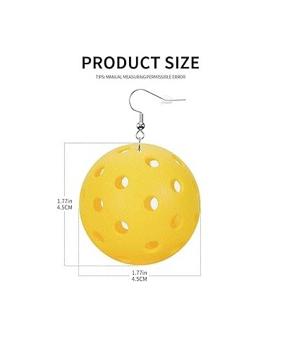 Pickleball Earrings Faux Leather Round Earring Lightweight Dangle for Women Girls White7 $6.83 Earrings