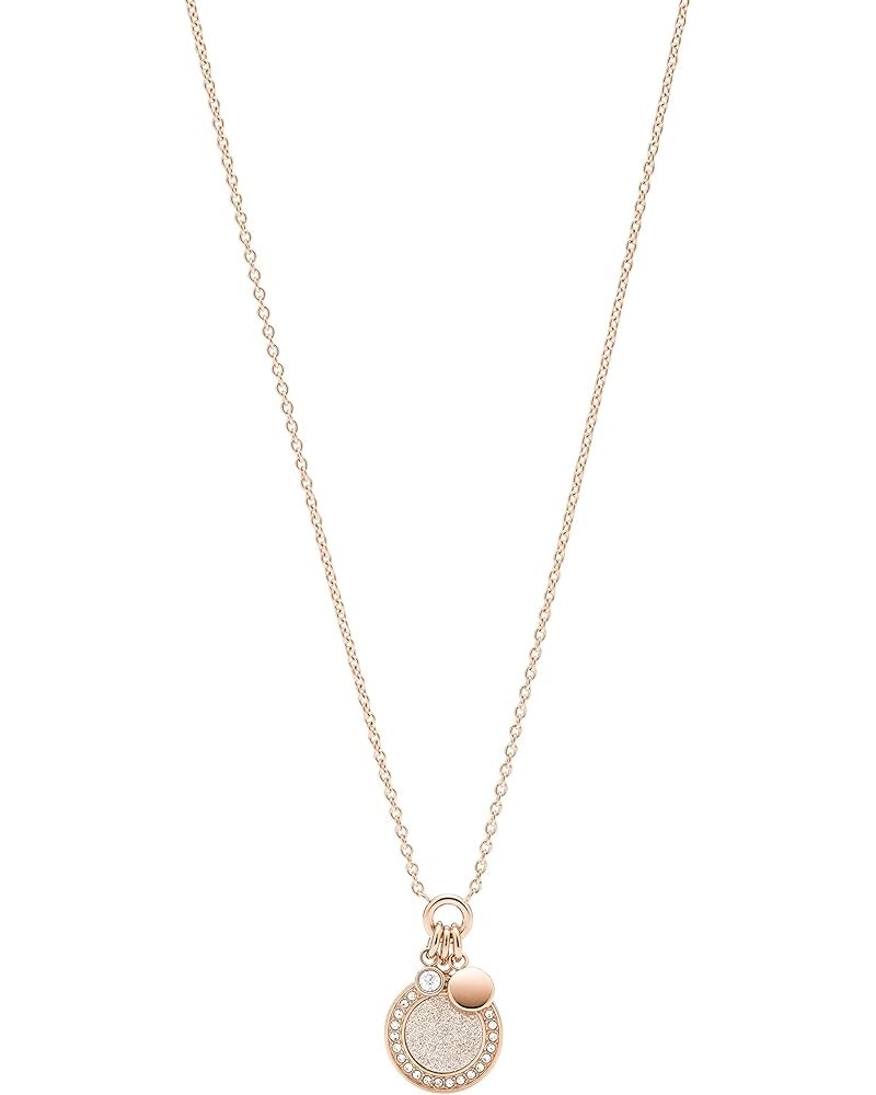 Women's Rose Gold-Tone Stainless Steel Pendant Chain Necklace for Women Rose Gold Crystal $18.08 Necklaces