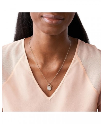 Women's Rose Gold-Tone Stainless Steel Pendant Chain Necklace for Women Rose Gold Crystal $18.08 Necklaces