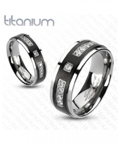 Her and His 4 Piece Black Stainless Steel and Titanium Wedding Engagement Ring Band Set Size Women's 05 Men's 09 $23.87 Sets