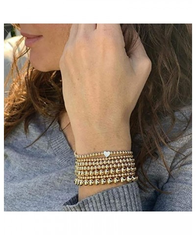 Gold Beaded Bracelets for Women Gold Bangles Bracelet Clay Beaded Bracelet Surfer Bracelets Stacking Bracelets Chunky Curved ...