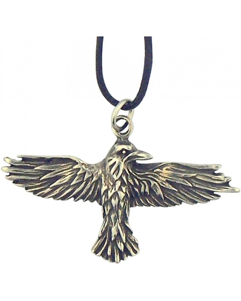 Soaring Celtic Raven 1 3/4 Inch Silver Tone Pendant on Cord Chain $10.52 Pendants