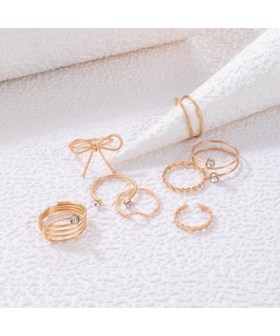 3 Pcs Vintage Silver Irregular Ring Set Gold Personalized Fashion Metal Liquid Ring chunky Silver Rings for Women A $7.79 Rings