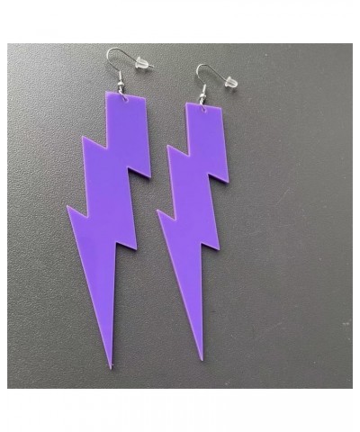 80s Acrylic Neon Earrings for Women Girls Exaggerated Retro Creative Multicolor Geometric Lightning Bolt Weather Dangle Drop ...