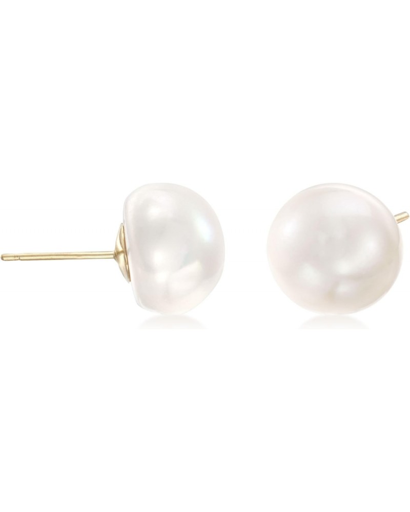 10-11mm Cultured Button Pearl Stud Earrings in 14kt Yellow Gold $44.52 Earrings