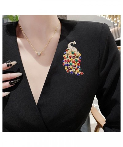 Rhinestone Peacock Brooch Pin for Women Girls Fashion Exquisite Exaggerated Big Crystal Bird Animal Brooches Lapel Pins Elega...