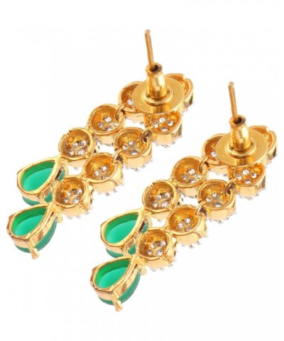 JewarHaat Indian Bollywood Necklace Set Ad Cz Gold Plated Two Tone Multi-Stones Fashion Jewelry for Women & Girls (Green Emer...