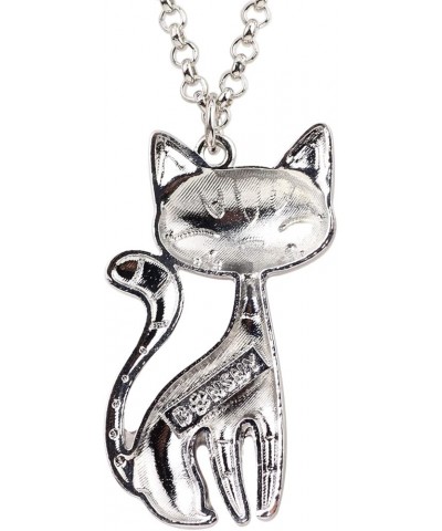 Enamel Alloy Cat Necklace Kitten Pendant Novelty Pets Jewelry Gifts for Women Girls Charms Black $9.59 Necklaces