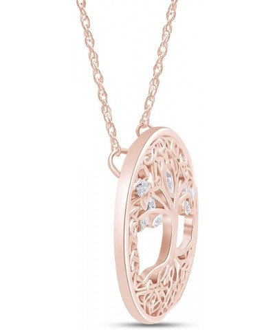 Jewel Zone US Tree of Life Cubic Zirconia Pendant Necklace Gold Over Sterling Silver Chain 18 rose-gold-plated-silver $27.35 ...