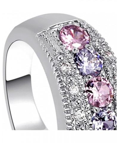 Womens Zircon Jewelry Rings Vintage Ladies Ring 6 Multicolor,Silver $4.19 Rings