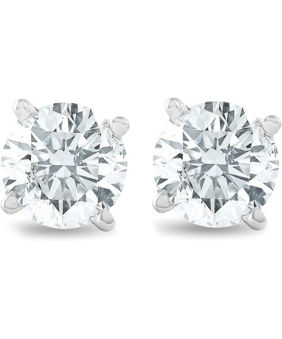 3/4Ct Round Brilliant Natural Diamond Stud Earrings in 14K White or Yellow Gold Setting Yellow Gold $112.85 Earrings