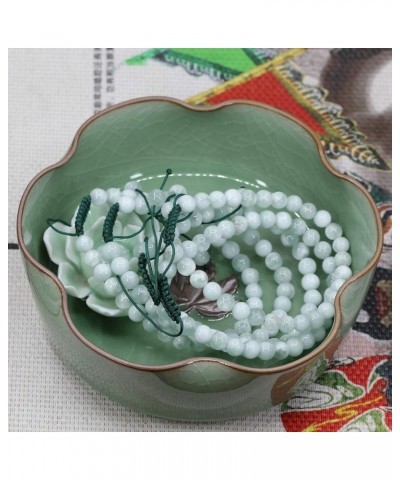 Natural Gemtone 6mm Round Beads Crystal Adjustable Braided Macrame Tassels Bracelets Unisex Green Angelite $7.27 Bracelets