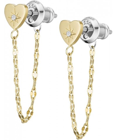 Women's Stainless Steel Dangle/Drop or Hoop Earrings for Women Gold Gold Heart Dangle $29.16 Earrings